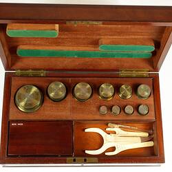 Standard Weights - Imperial, 0.01 Grains to 1 Pound, Gilt Brass & Platinum, Troughton & Simms, London, England, circa 1865
